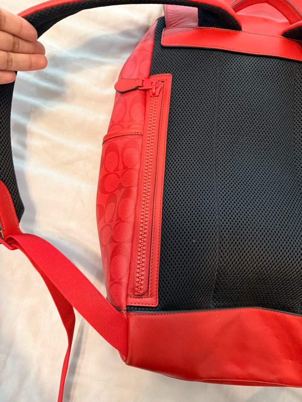 Coach Red Monogram Backpack for Men - Picture 3 of 5